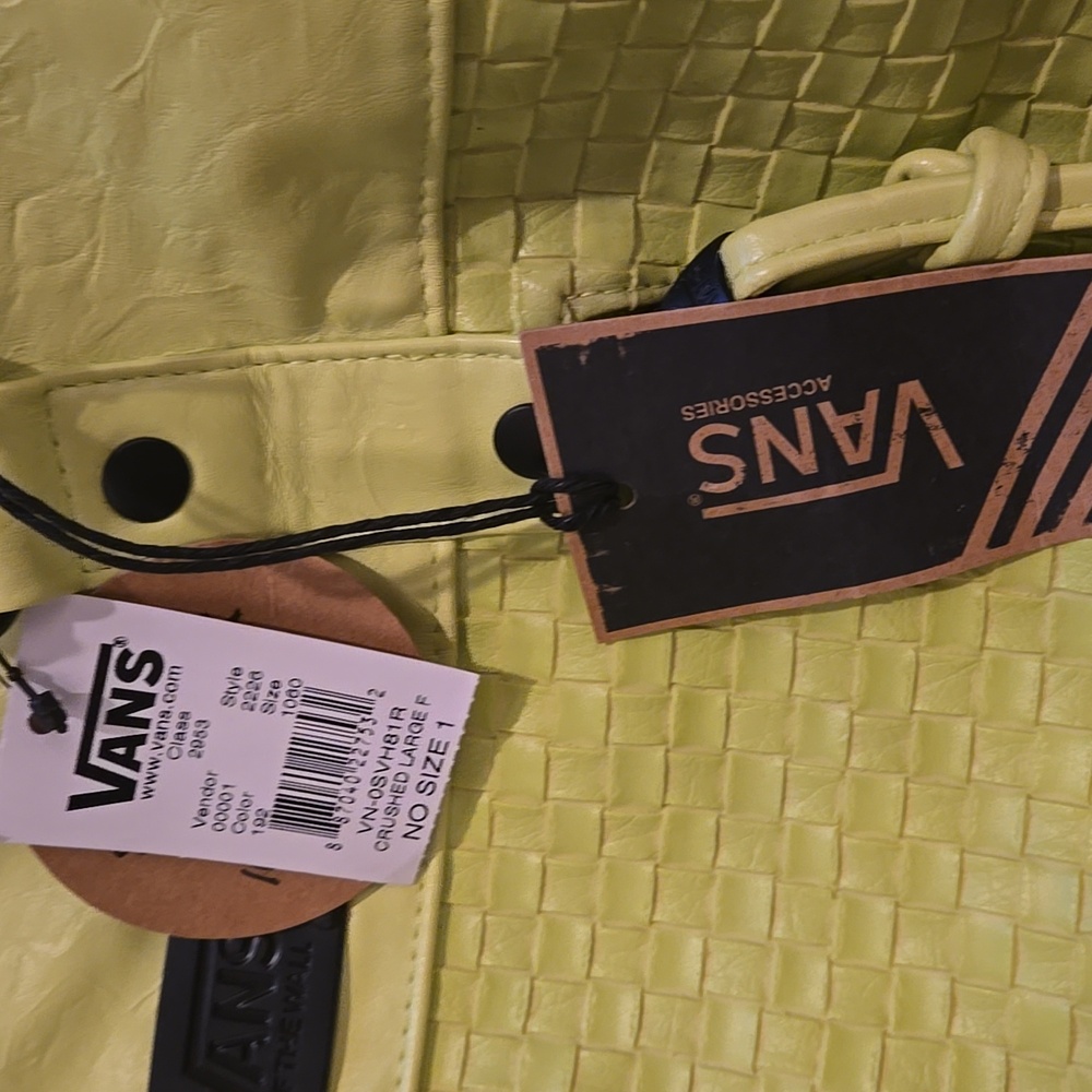 Vans Large Neon Yellow Women's Shoulder/Totes Bag Nwt - Picture 4 of 5